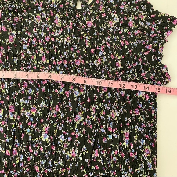 Free People || Smocked Floral Dress Black Small - Picture 5 of 8